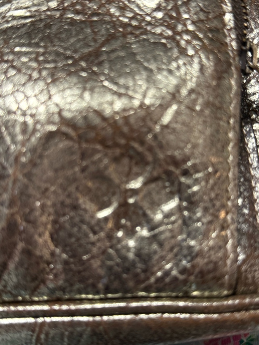 Patricia Nash Alencon backpack in a gold metallic finish. - Picture 9 of 9
